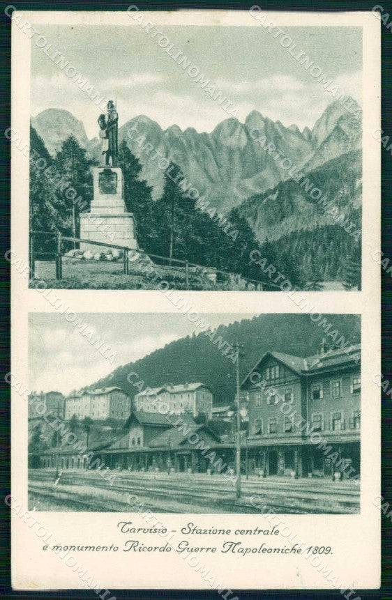 Udine Tarvisio Stazione Centrale Monumento Guerre Napoleoniche cartolina RT3893 – fronte