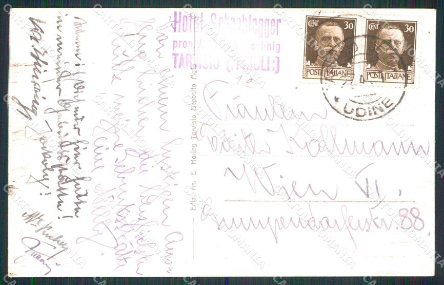 Udine Tarvisio Albergo Schnablegger Foto cartolina RT3921 – retro