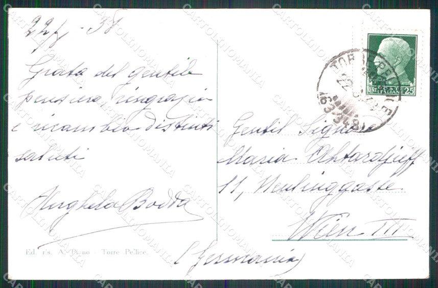 Torino Torre Pellice Albergo Malan cartolina RT3984 – retro
