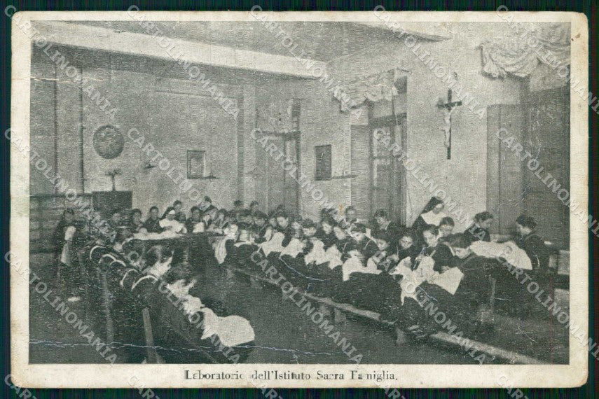 Torino Città Istituto Sacra Famiglia Ricamo ABRASA PIEGHE cartolina RT4016 – fronte