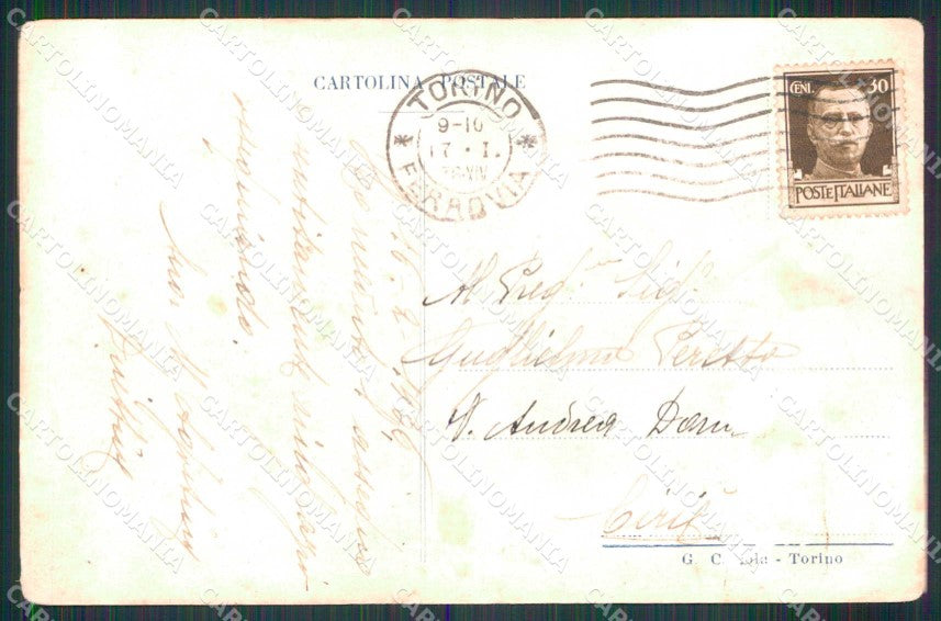 Torino Città Istituto Sacra Famiglia Ricamo ABRASA PIEGHE cartolina RT4016 – retro