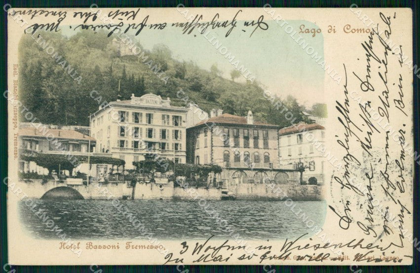 Como Tremezzo Hotel Bazzoni Lago cartolina RT4044 – fronte