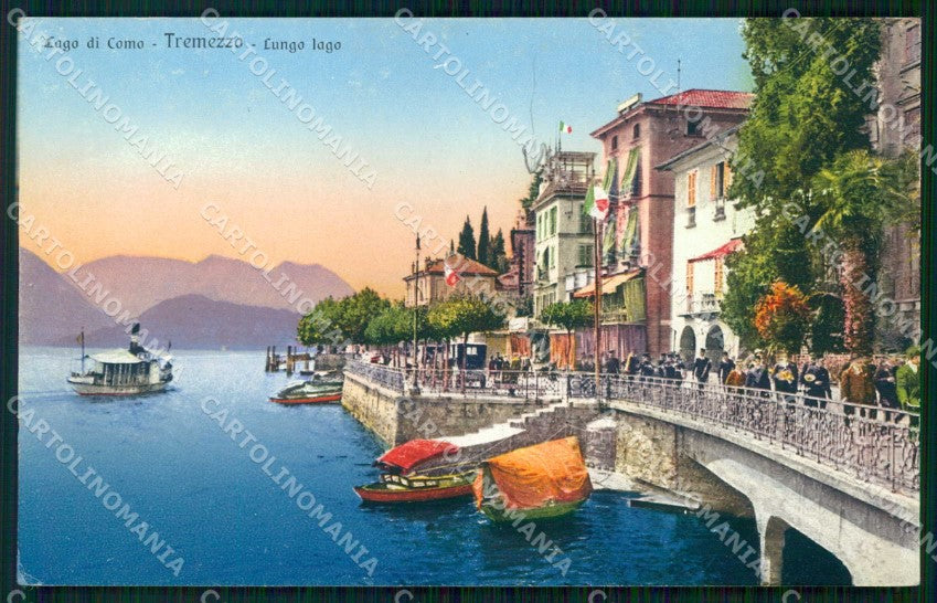 Como Tremezzo Lungo Lago Barche Brunner 20443 cartolina RT4048 – fronte