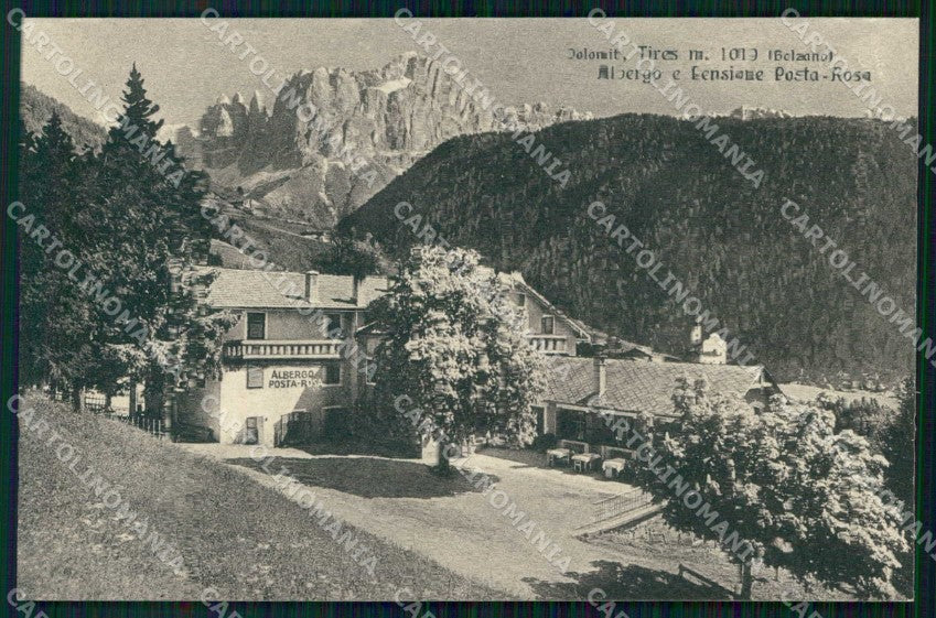 Bolzano Tires Albergo Pensione Posta Rosa Dolomiti cartolina RT4049 – fronte