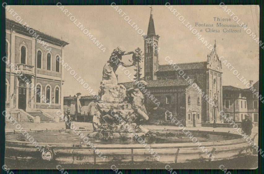 Vicenza Thiene Fontana Monumentale Chiesa Colleoni cartolina RT4050 – fronte