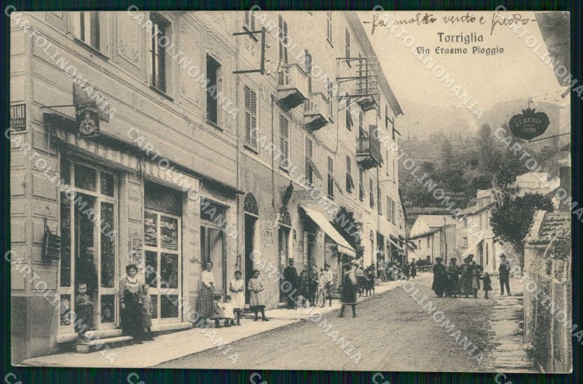 Genova Torriglia Via Erasmo Piaggio PIEGATA cartolina RT4082 – fronte