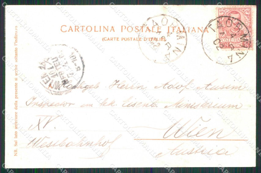 Messina Taormina Eruzione dell'Etna Veduta dall'Hotel Timeo cartolina RT4084 – retro