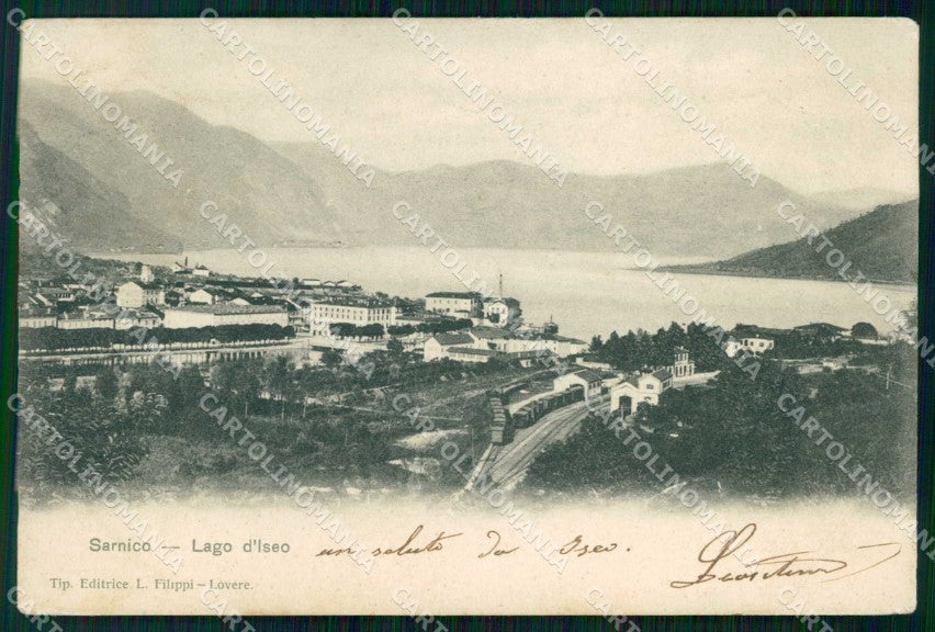 Bergamo Sarnico Lago d'Iseo Treno cartolina RT4129 – fronte