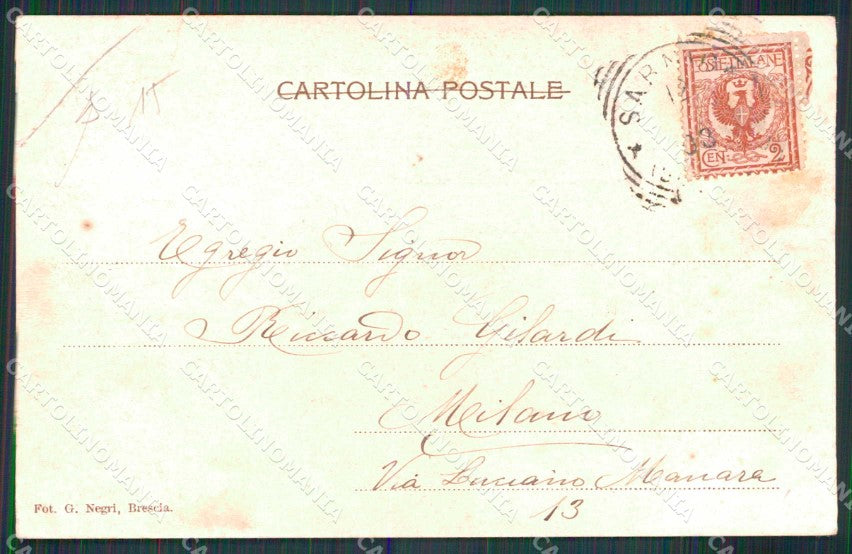 Bergamo Sarnico Lago d'Iseo Treno PIEGA cartolina RT4134 – retro