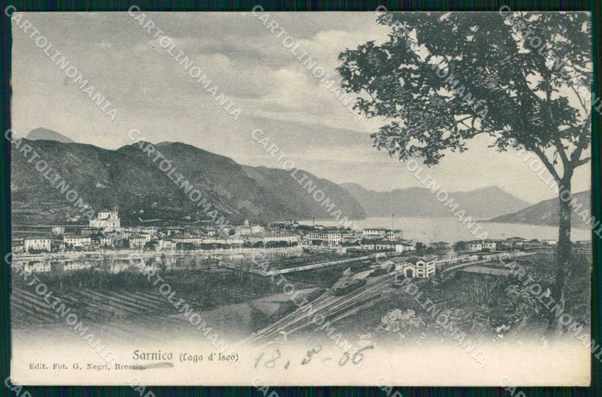 Bergamo Sarnico Lago d'Iseo Treno PIEGA cartolina RT4135 – fronte