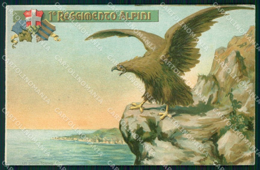 Bergamo Sarnico Lago d'Iseo Primo Reggimento Alpini cartolina RT4162 – fronte