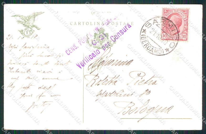 Bergamo Sarnico Lago d'Iseo Primo Reggimento Alpini cartolina RT4162 – retro