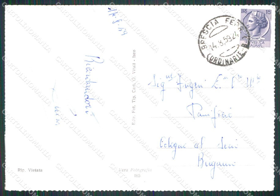 Bergamo Sarnico Saluti da Lago d'Iseo FG Foto cartolina RT4208 – retro