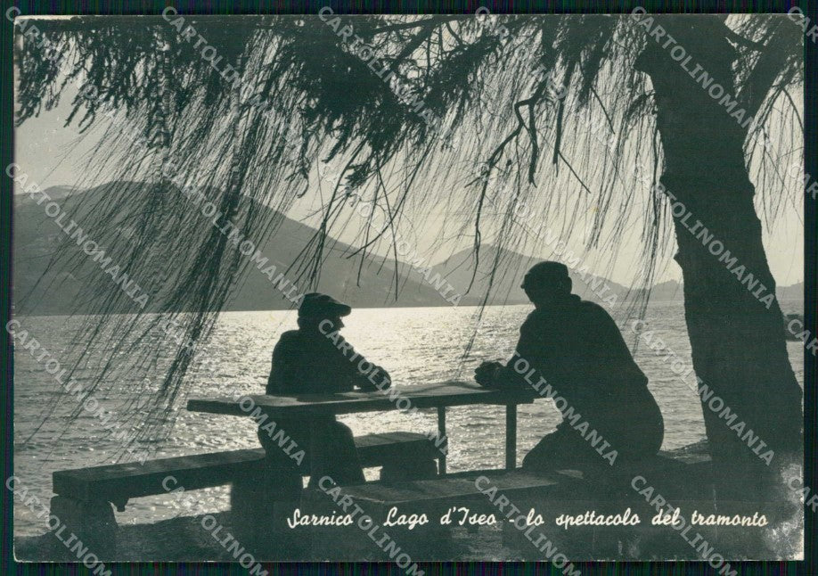 Bergamo Sarnico Lago d'Iseo Spettacolo del Tramonto FG Foto cartolina RT4215 – fronte