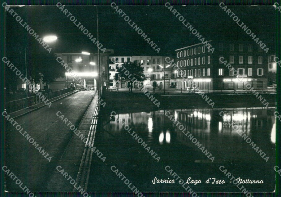 Bergamo Sarnico Lago d'Iseo Notturno FG Foto cartolina RT4234 – fronte
