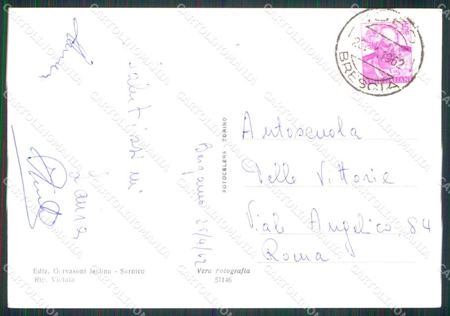Bergamo Sarnico Lago d'Iseo Scorcio Isola San Paolo FG Foto cartolina RT4238 – retro