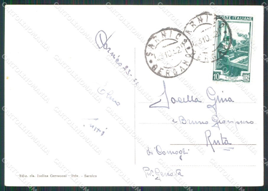 Bergamo Sarnico Lago d'Iseo Paratico FG Foto cartolina RT4241 – retro