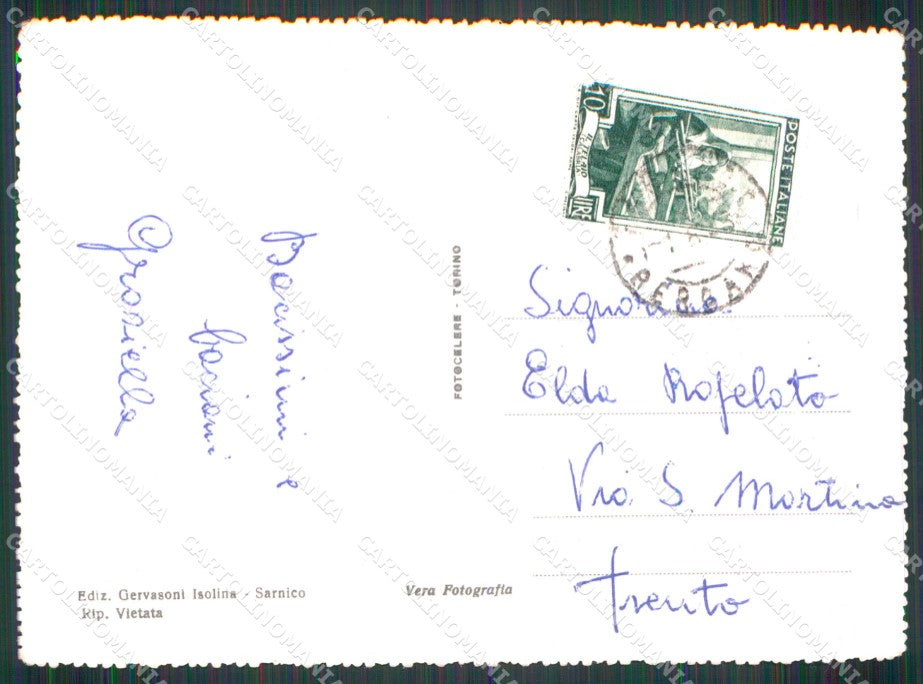 Bergamo Sarnico Lago d'Iseo Barche PIEGHINE FG Foto cartolina RT4243 – retro