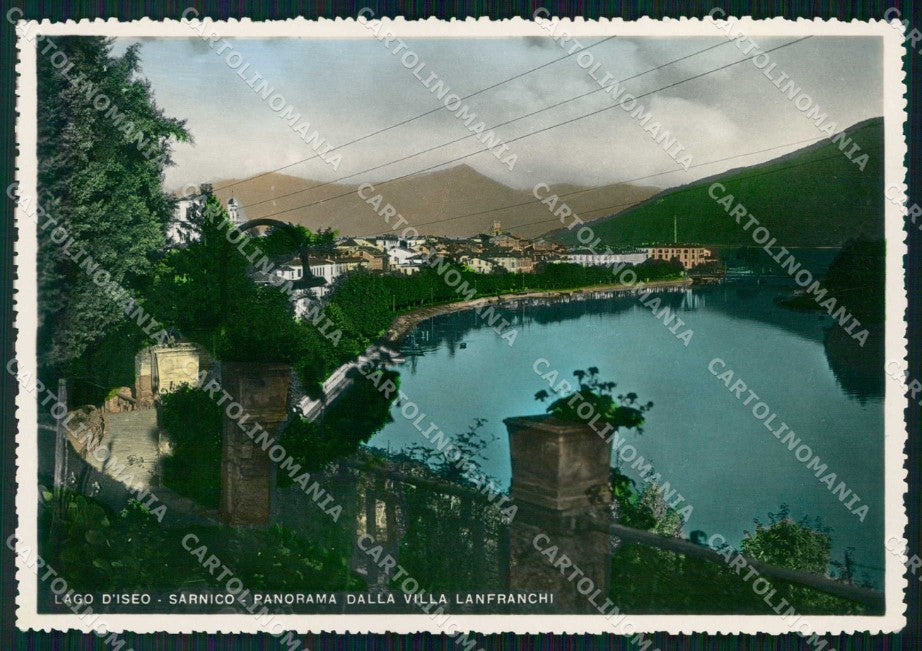 Bergamo Sarnico Lago d'Iseo Villa Lanfranchi FG Foto cartolina RT4244 – fronte
