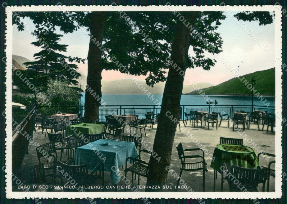 Bergamo Sarnico Lago d'Iseo Terrazza Albergo Cantiere FG Foto cartolina RT4246 – fronte