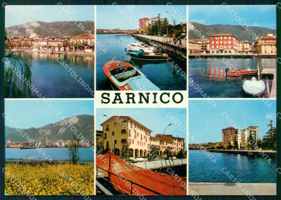 Bergamo Sarnico Lago d'Iseo Barche FG cartolina RT4270 – fronte