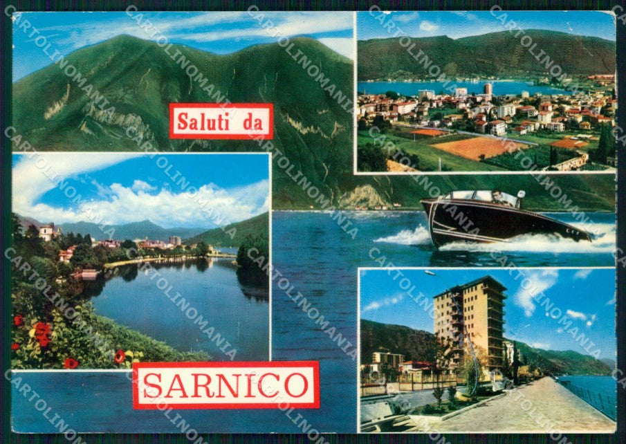 Bergamo Sarnico Saluti da Lago d'Iseo FG cartolina RT4282 – fronte
