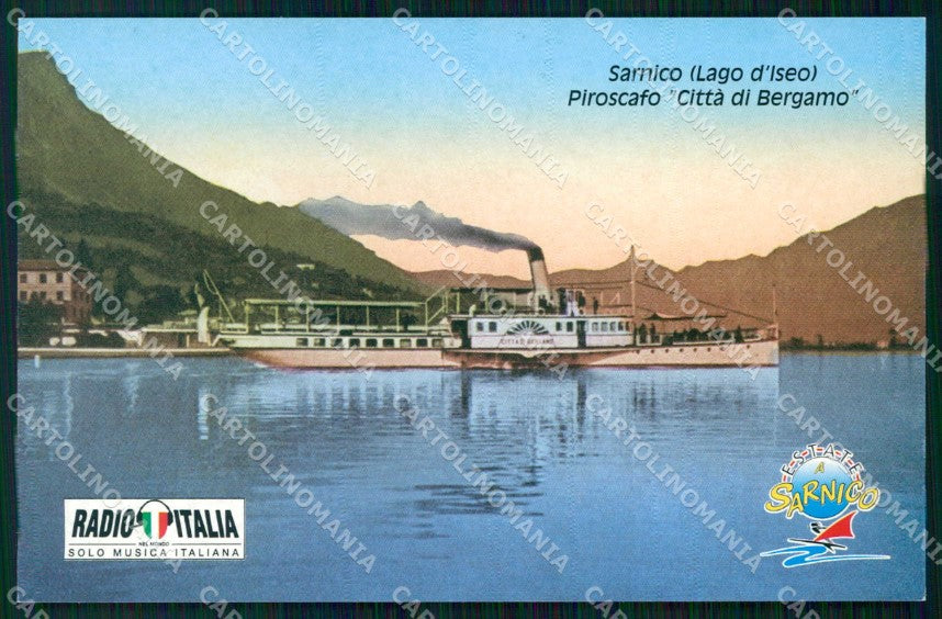 Bergamo Sarnico Lago d'Iseo Piroscafo Radio Italia cartolina RT4297 – fronte