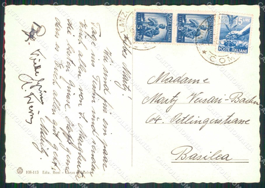 Como Lanzo d'Intelvi Albergo Funicolare Brunner 108 113 FG cartolina RT4325 – retro