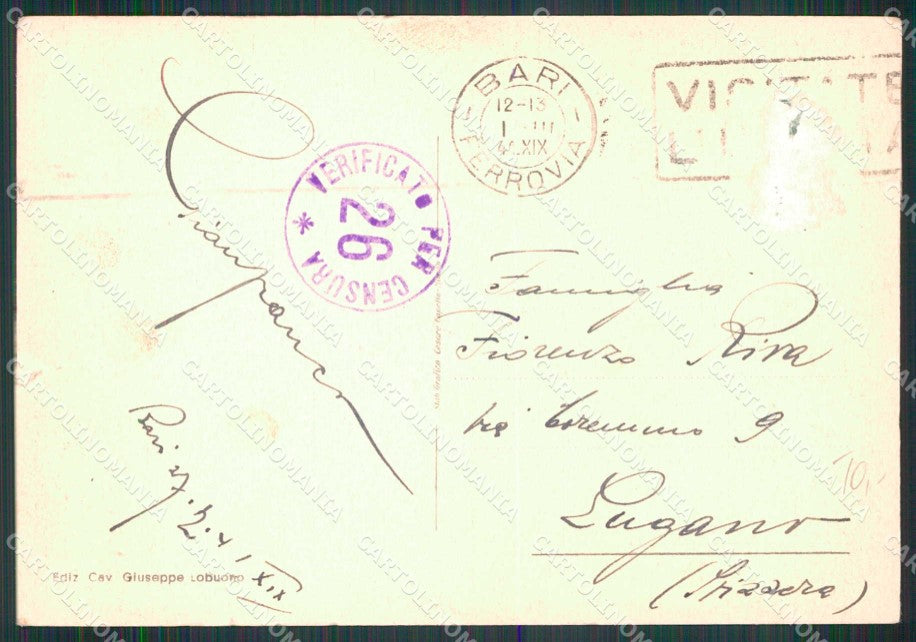Bari Città Via Celefati Banca Commerciale ABRASA FG cartolina RT4329 – retro