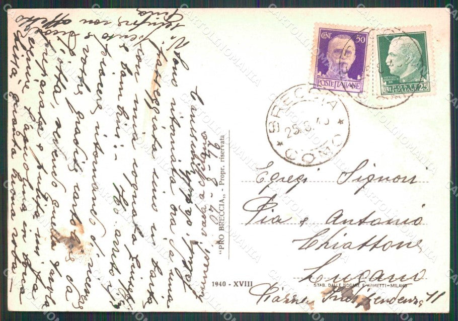 Como Breccia Villa Giovio FG cartolina RT4337 – retro