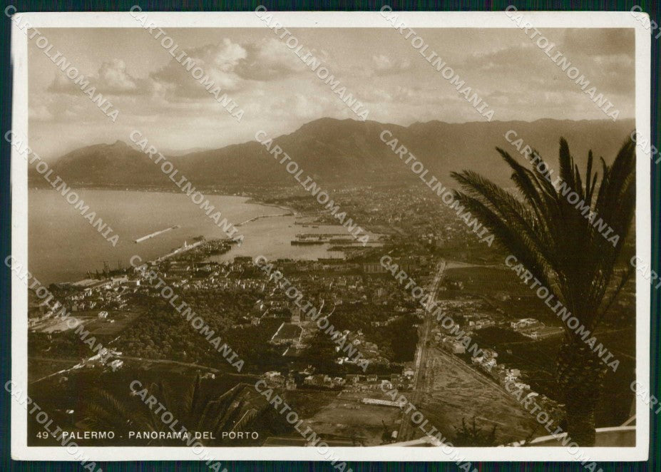 Palermo Città Porto con Barche FG Foto cartolina RT4341 – fronte