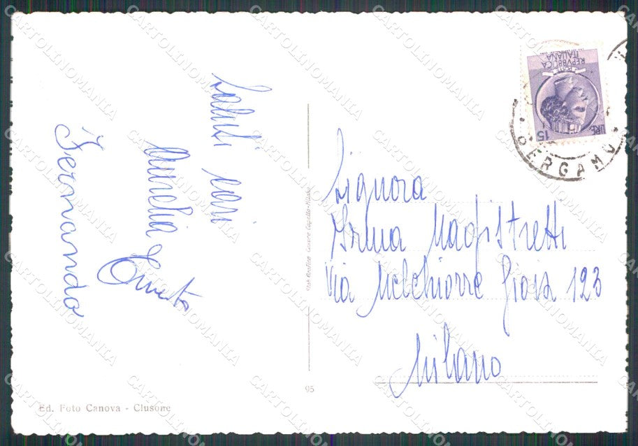 Bergamo Clusone Veduta dalla Spessa Val Seriana FG cartolina RT4349 – retro