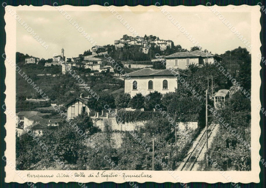 Bergamo Città Colle San Vigilio Funicolare FG Foto cartolina RT4352 – fronte