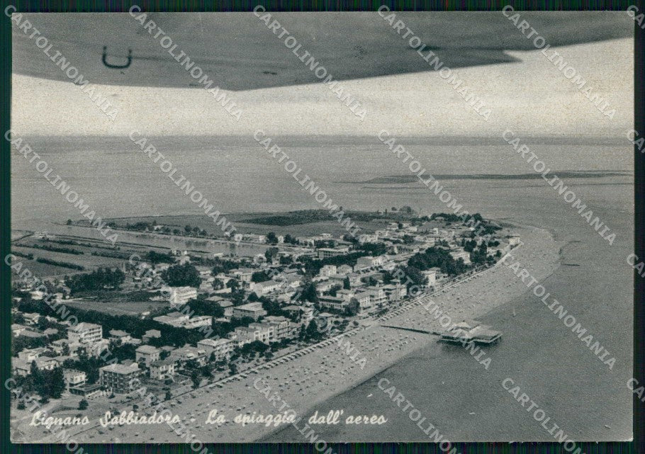 Udine Lignano Sabbiadoro Spiaggia vista dall'Aereo FG cartolina RT4365 – fronte