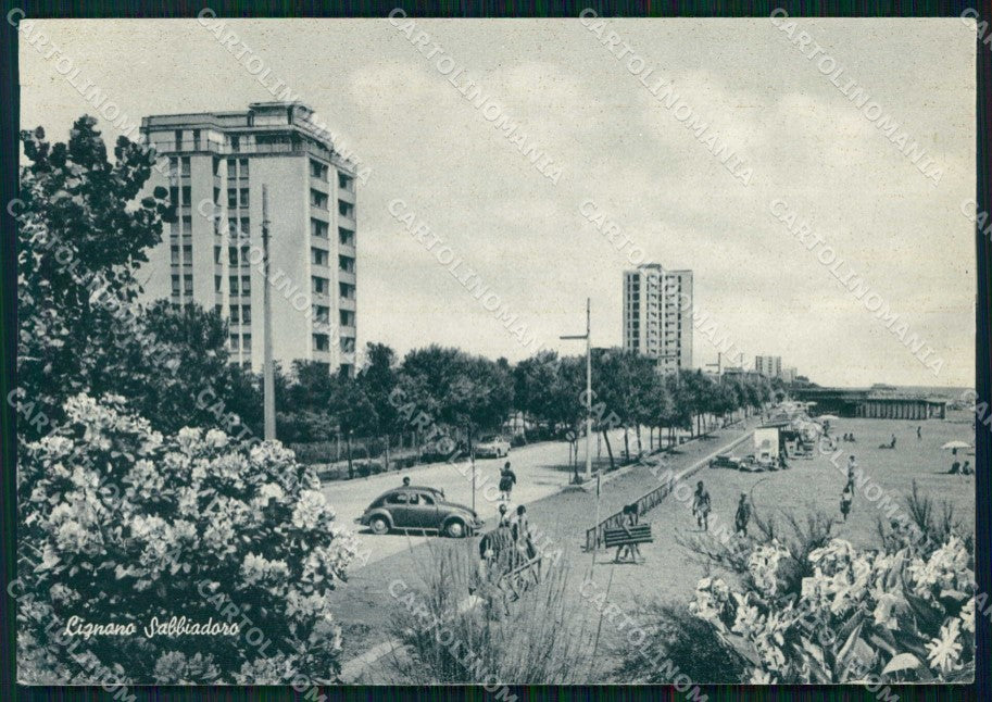 Udine Lignano Sabbiadoro Spiaggia Automobile FG cartolina RT4366 – fronte