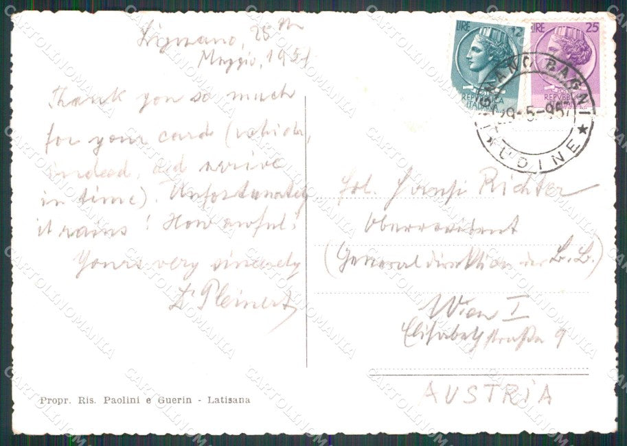 Udine Lignano Sabbiadoro Pineta FG cartolina RT4368 – retro