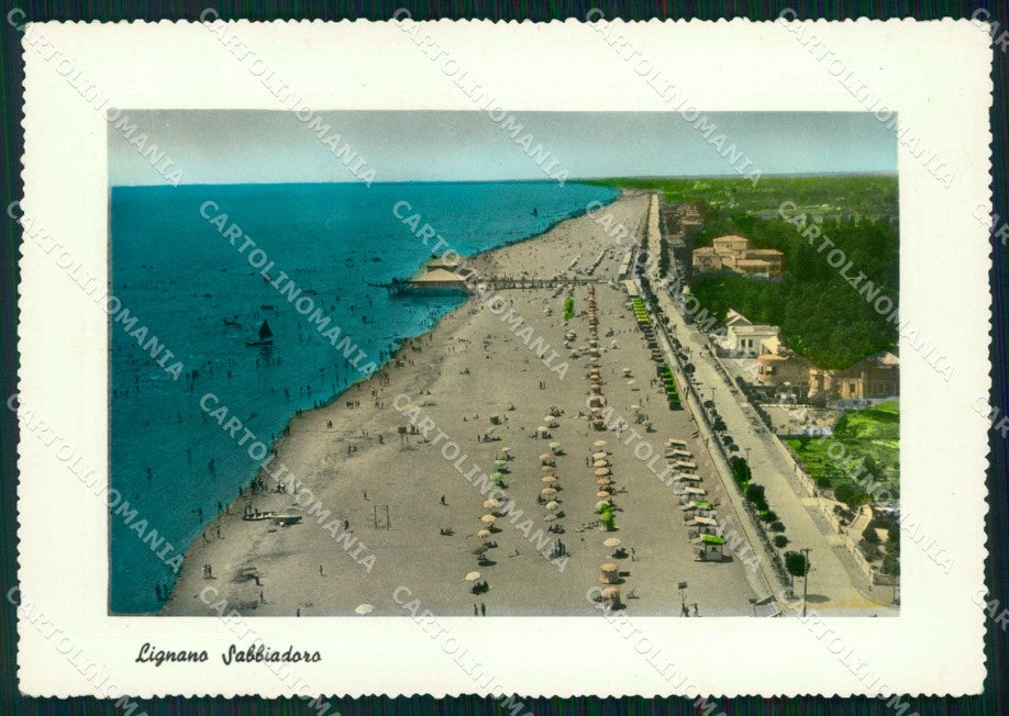 Udine Lignano Sabbiadoro Spiaggia FG Foto cartolina RT4378 – fronte