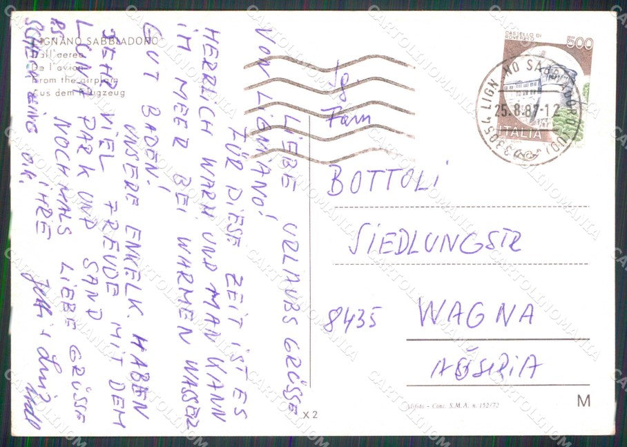 Udine Lignano Sabbiadoro Spiaggia dall'Aereo FG cartolina RT4385 – retro