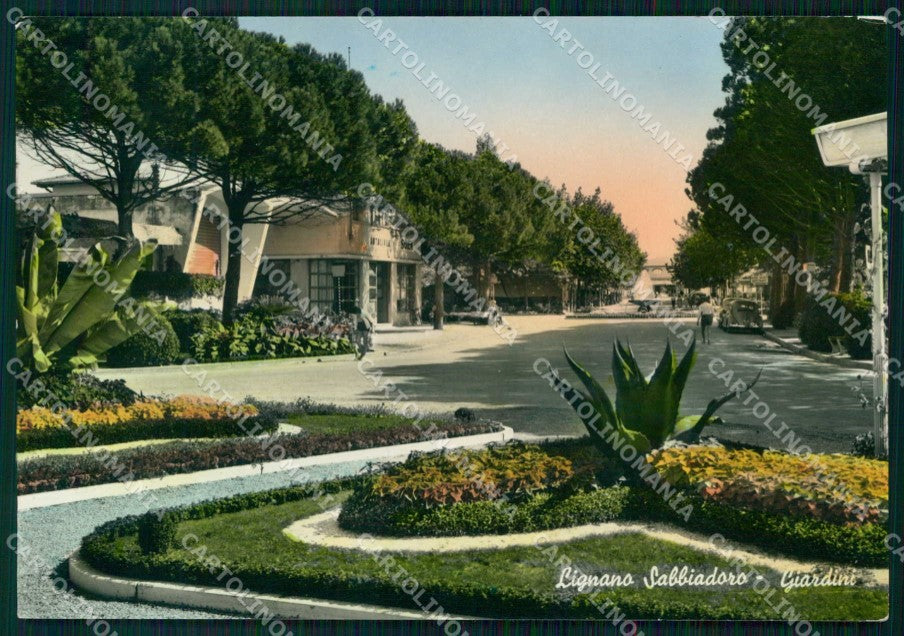 Udine Lignano Sabbiadoro Giardini FG Foto cartolina RT4392 – fronte