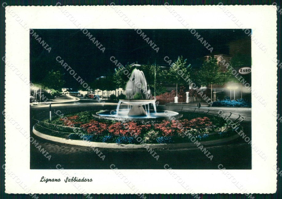 Udine Lignano Sabbiadoro Fontana Notturno FG Foto cartolina RT4394 – fronte