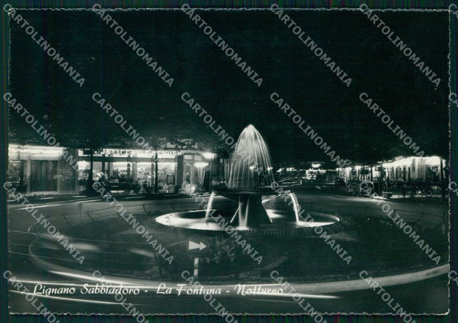 Udine Lignano Sabbiadoro Fontana Notturno FG Foto cartolina RT4395 – fronte