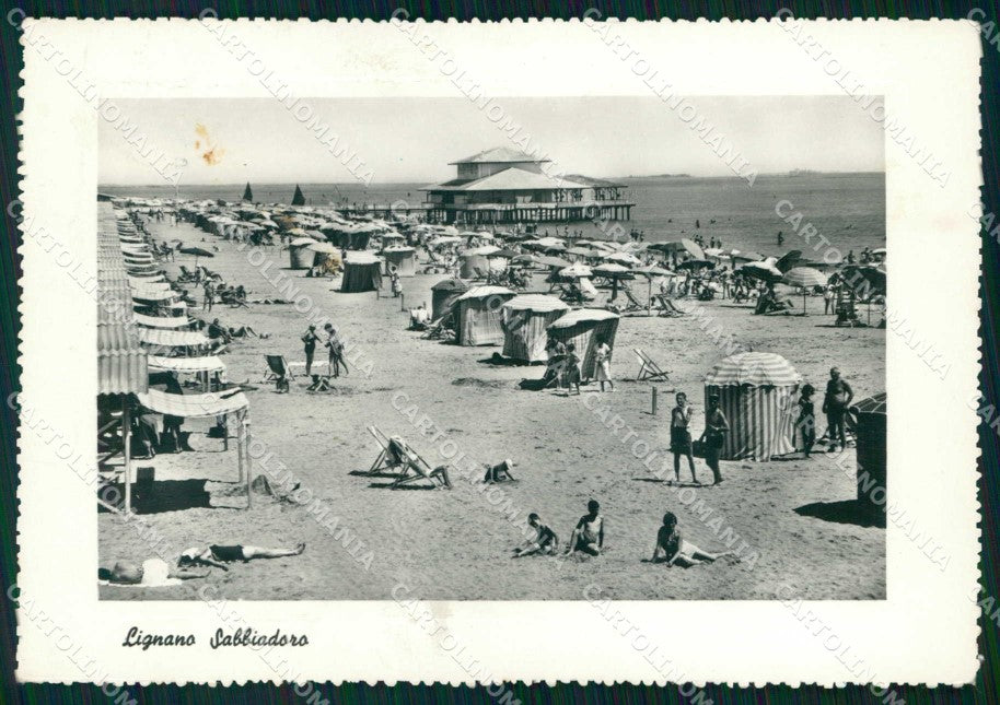 Udine Lignano Sabbiadoro Spiaggia ABRASA FG Foto cartolina RT4406 – fronte
