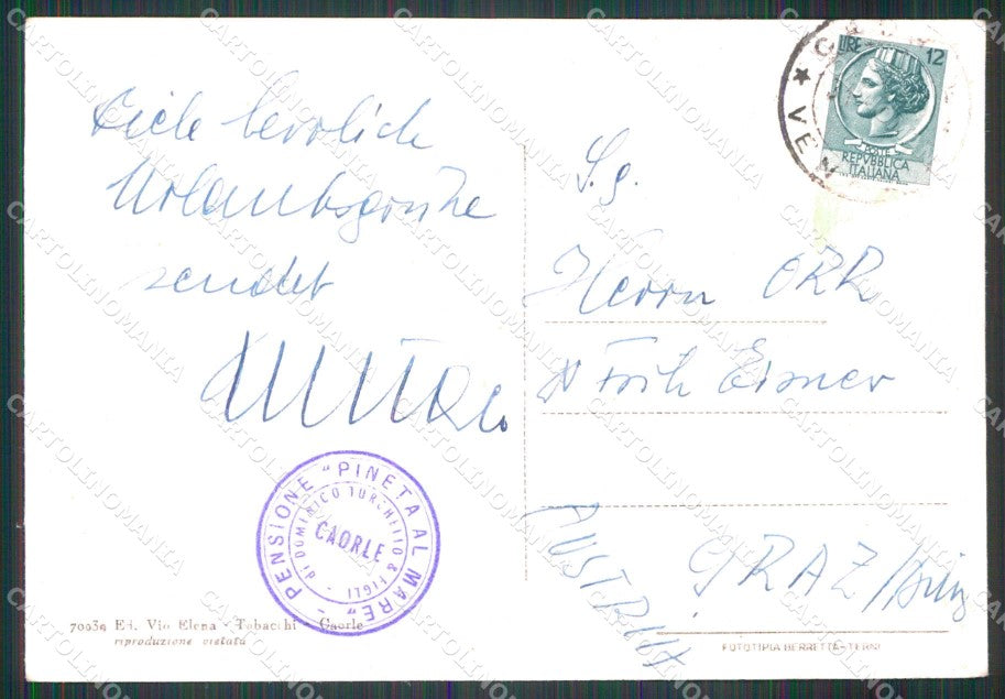 Venezia Caorle Spiaggia FG cartolina RT4418 – retro
