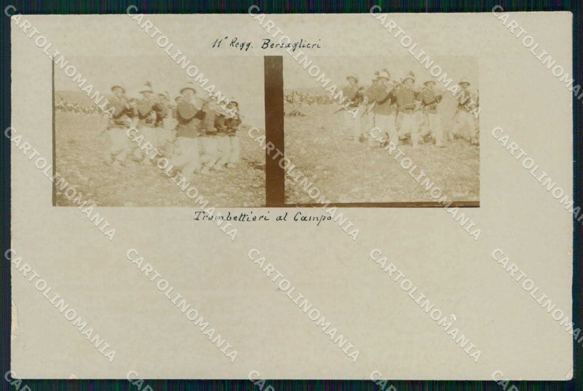 Ancona Città 11° Regg Bersaglieri Militari Trombettieri Foto cartolina RT4440 – fronte