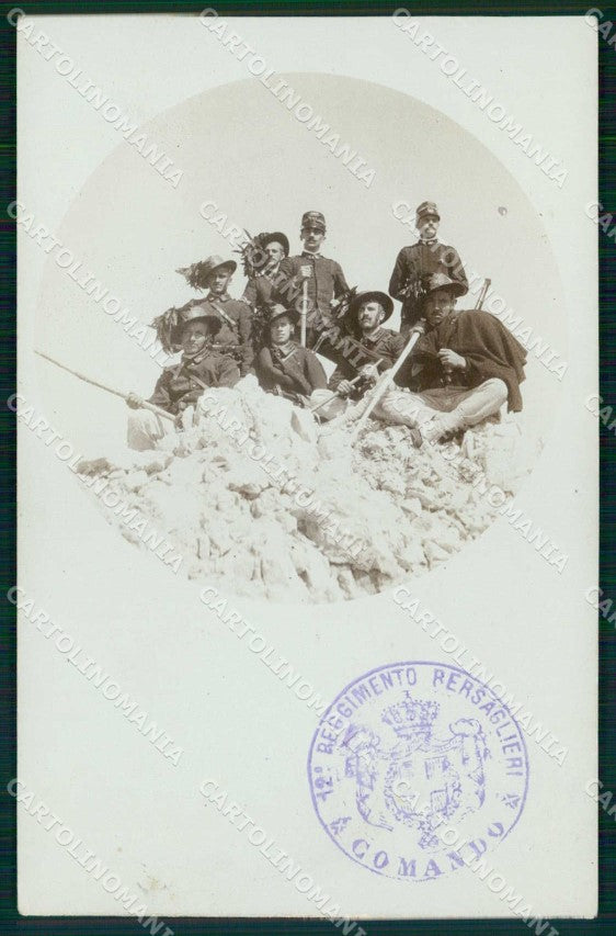 Militari 12° Reggimento Bersaglieri Foto cartolina RT4457 – fronte
