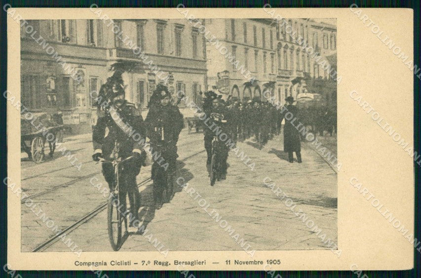 Militari Bersaglieri Compagnia Ciclisti 7° Reggimento cartolina RT4505 – fronte