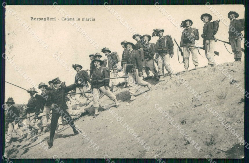Militari Bersaglieri Catena in Marcia Alterocca 3104 cartolina RT4507 – fronte