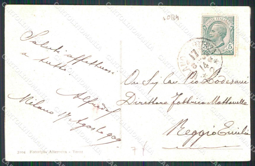 Militari Bersaglieri Catena in Marcia Alterocca 3104 cartolina RT4507 – retro