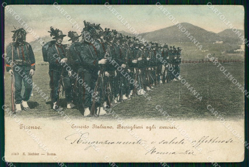 Firenze Città Bersaglieri agli Esercizi Esercito Italiano cartolina RT4508 – fronte