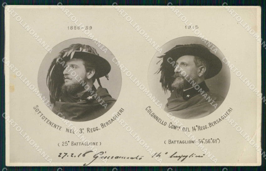 Militari Bersaglieri 3° e 14° Regg. Giuramento cartolina RT4533 – fronte